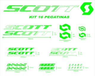 Kit 16 Pegatinas Scott ralladas spark