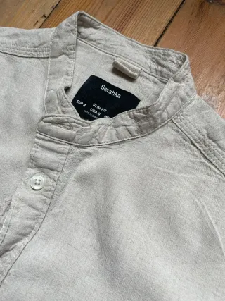 Camisa Bershka Beige Lino
