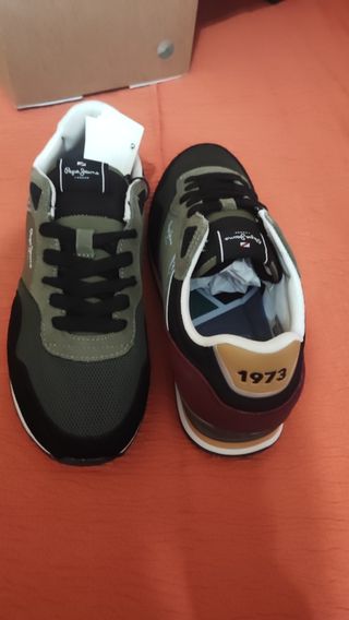 Zapatillas Pepe Jeans Hombre Negras y Verdes