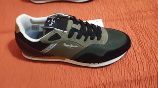 Zapatillas Pepe Jeans Hombre Negras y Verdes