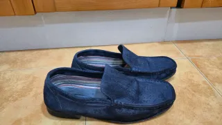 Zapatos náuticos de ante azul