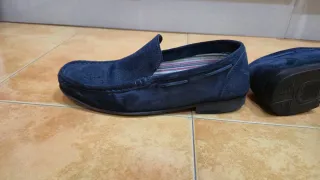 Zapatos náuticos de ante azul