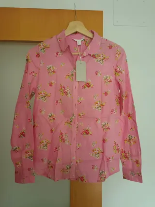 Camisa Springfield flores rosa Talla XS