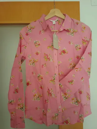 Camisa Springfield flores rosa Talla XS
