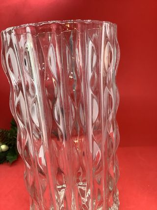 Vaso cristallo anni 70 design ondulato