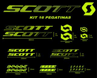 Kit 16 Pegatinas Scott spark ralladas