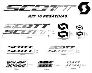 Kit 16 Pegatinas Scott spark ralladas