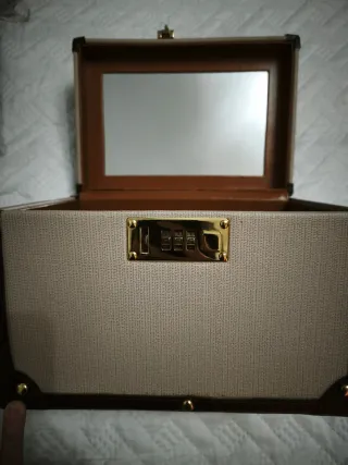 Maletín Joyero de Viaje Beige y Marrón