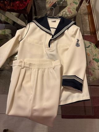 Traje marinero comunión blanco y azul