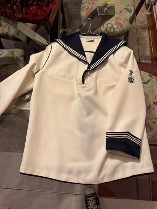 Traje marinero comunión blanco y azul