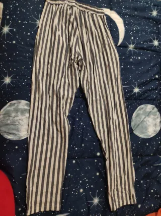 Pantaloni Uomo Estivi Righe Blu/Bianco TG S