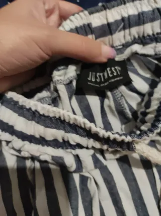 Pantaloni Uomo Estivi Righe Blu/Bianco TG S