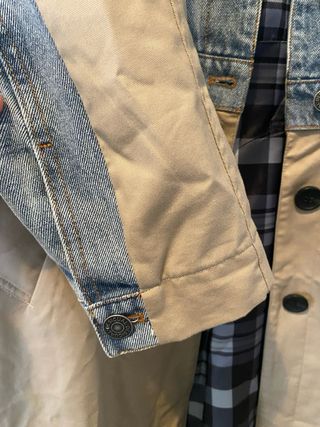 Gabardina Beige y Azul