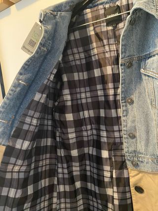 Gabardina Beige y Azul