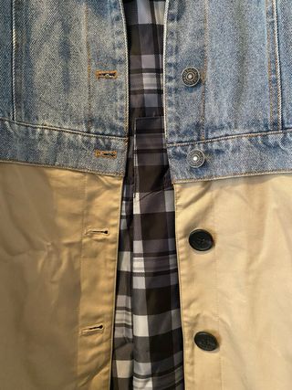 Gabardina Beige y Azul