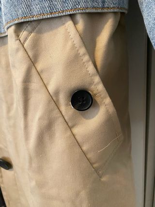 Gabardina Beige y Azul