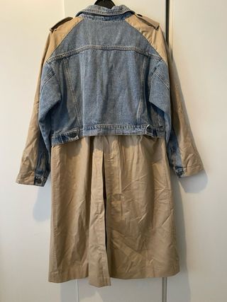 Gabardina Beige y Azul