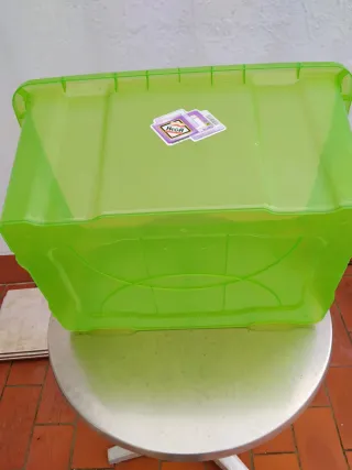 Caja de Almacenamiento Transparente Verde