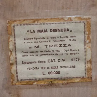 M. Trezza incisione a mano donna nuda