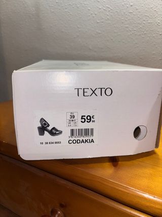 Sandalias TEXTO tacón abierto negras