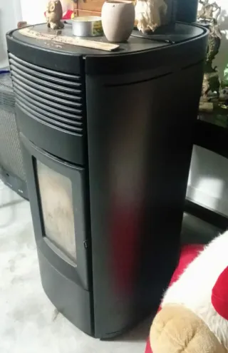 Chimenea de pellets negra