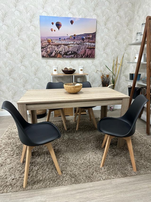 Mesa Comedor Nuevo + 4 Sillas Acolchadas Nuevo