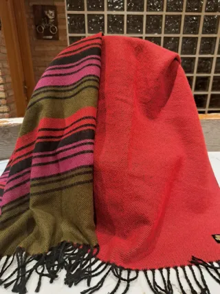 Chalinas Pasmina Rayas Verde y Rojo reversible