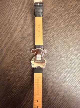 Reloj Tous Oso Piel Negro y Plata