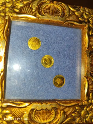 Monete d'oro in cornice