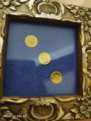 Monete d'oro in cornice