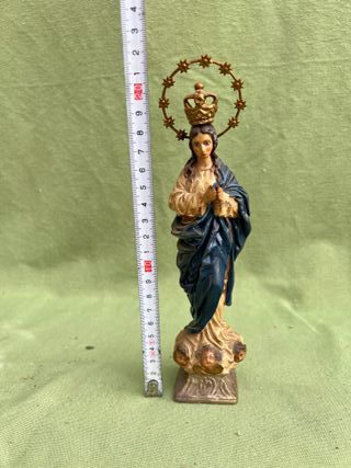 Antigua Escultura Inmaculada Concepción Estaño