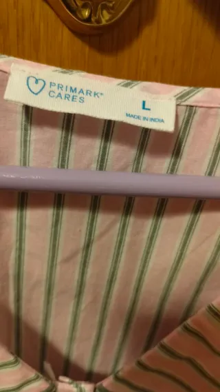 Camisa rosa y verde rayas talla L