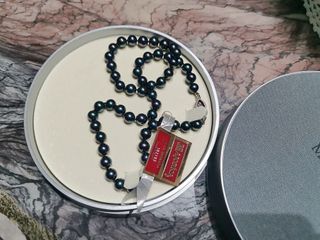 Collar Perlas Majorica Negro y Plata