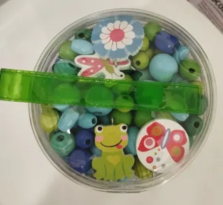 Kit Abalorios y Cuentas Madera Niños