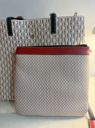 Bolso Carolina Herrera Matryoska Beige/Rojo