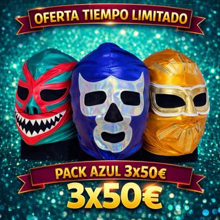 Máscaras de Lucha Libre Doradas y Rojas