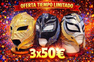 Máscaras de Lucha Libre Doradas y Rojas