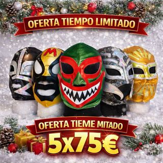 Máscaras de Lucha Libre Doradas y Rojas