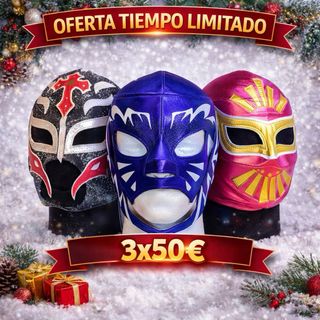 Máscaras de Lucha Libre Doradas y Rojas