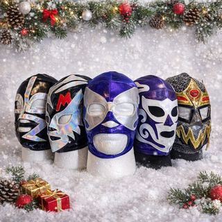 Máscaras de Lucha Libre Doradas y Rojas