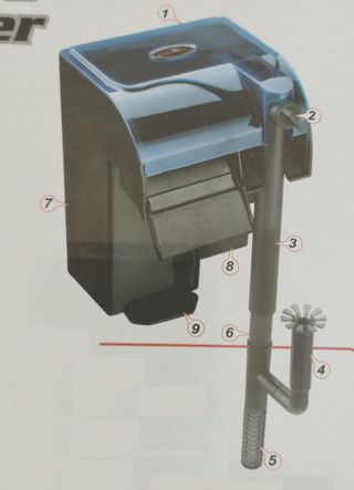 Filtro per acquario grande 650 L/H a zaino a cascata