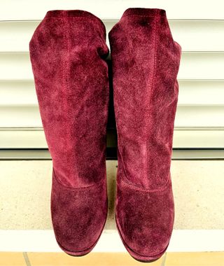 Botines de piel granate