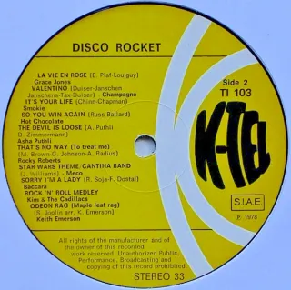 Disco Rocket 20 Successi 20 LP 12" 33 RPM