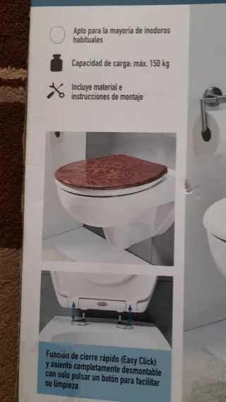 Tapa y Asiento WC Nuevo con Etiqueta