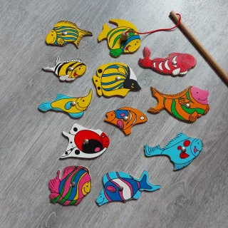 Juego de Pesca Magnética Infantil Madera