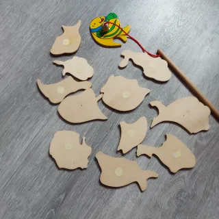 Juego de Pesca Magnética Infantil Madera