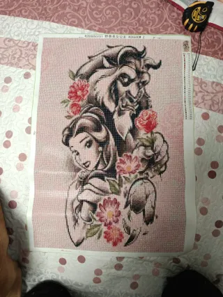 Lienzo Diamantes La Bella y la Bestia