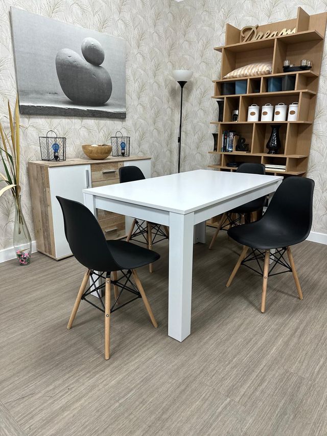 Nuevo Pack Mesa Comedor + 4 Sillas con Mesa Centro