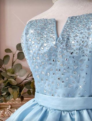 Vestido azul corto de fiesta