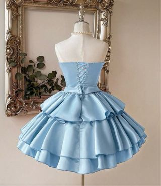 Vestido azul corto de fiesta